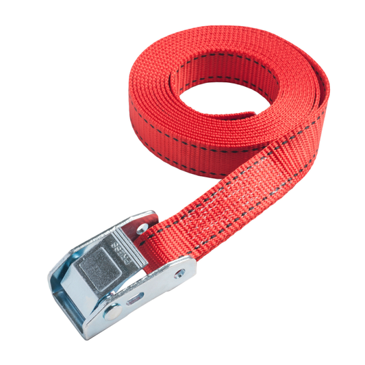 25mm幅 カムバックルベルト エンドレスタイプ 赤
