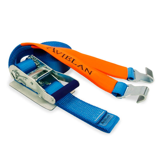 ラッシングベルト 50mm幅 フラットフック ブルー