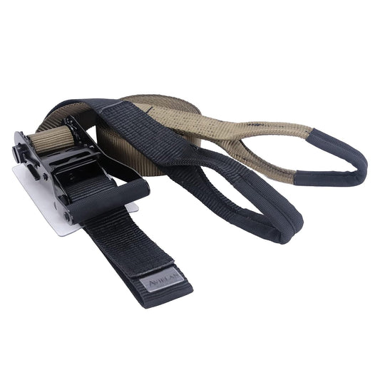 ラッシングベルト 50mm幅 Iフック(ロープフック対応) OD/ブラック