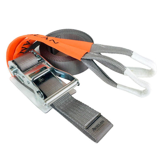 ラッシングベルト 50mm幅 Iフック(ロープフック対応) グレー