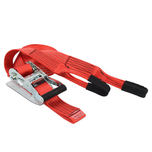 反射 ラッシングベルト 50mm幅 Iフック(ロープフック対応) レッド