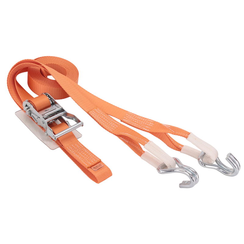 ラッシングベルト 35mm幅 IJフック(ロープフック対応) オレンジ
