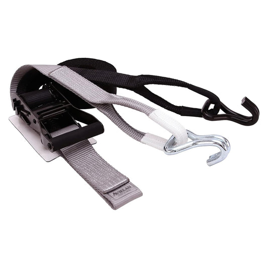 ラッシングベルト 50mm幅 IJフック(ロープフック対応) ブラック/グレー