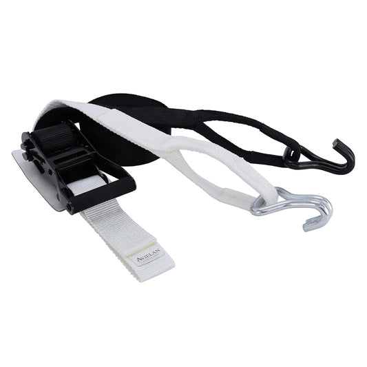 ラッシングベルト 50mm幅 IJフック(ロープフック対応) ブラック/ホワイト