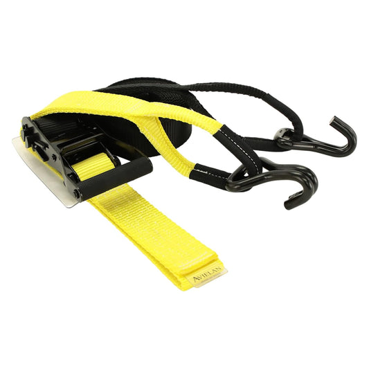ラッシングベルト 50mm幅 IJフック(ロープフック対応) ブラック/イエロー (強化タイプ)