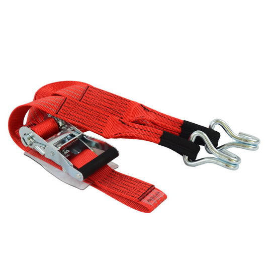 反射 ラッシングベルト 50mm幅 IJフック(ロープフック対応) レッド