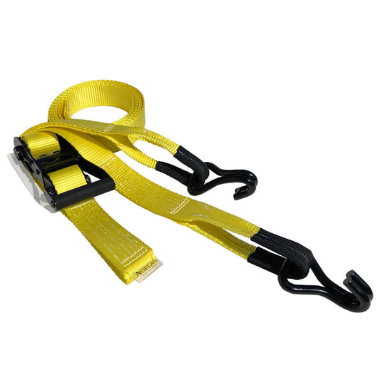 ラッシングベルト 50mm幅 IJフック(ロープフック対応) イエロー (強化タイプ)