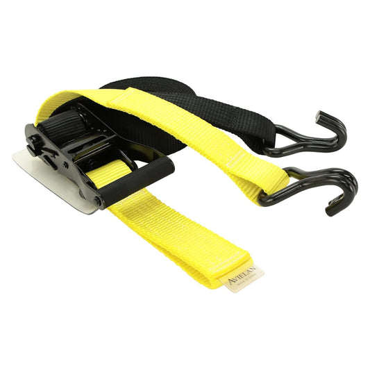 ラッシングベルト 50mm幅 Jフック ブラック/イエロー (強化タイプ)