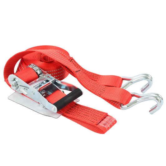 反射 ラッシングベルト 50mm幅 Jフック レッド