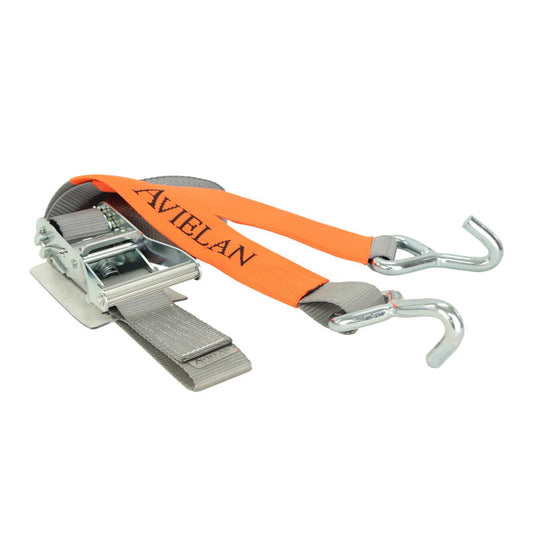 ラッシングベルト 50mm幅 Jフック(シングル) グレー