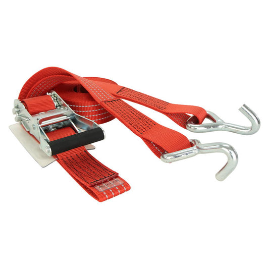 反射 ラッシングベルト 50mm幅 Jフック(シングル) レッド