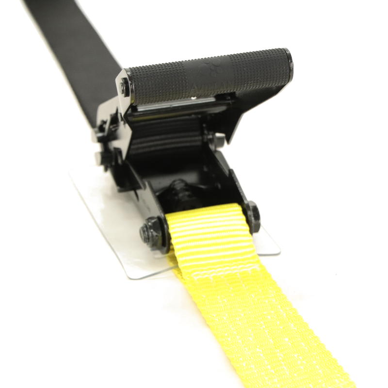 ラッシングベルト 50mm幅 Iフック(ロープフック対応) ブラック/イエロー (強化タイプ)