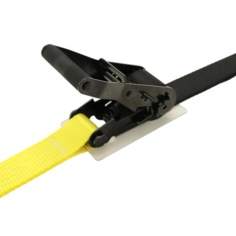 ラッシングベルト 50mm幅 Iフック(ロープフック対応) ブラック/イエロー (強化タイプ)