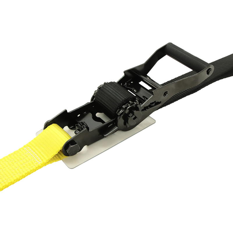 ラッシングベルト 50mm幅 Iフック(ロープフック対応) ブラック/イエロー (強化タイプ)