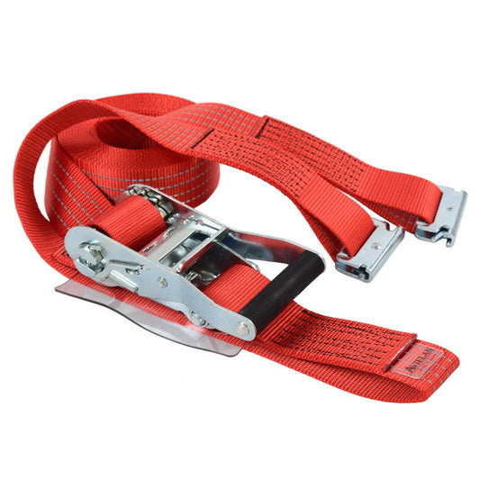 反射 ラッシングベルト 50mm幅 Rフック(トラックレール対応) レッド