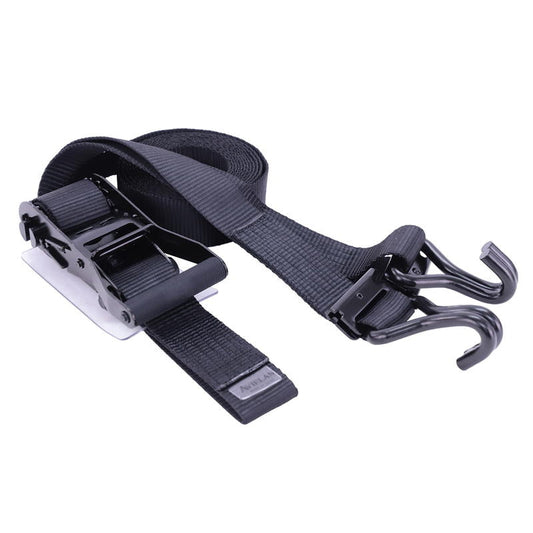 ラッシングベルト 50mm幅 RJフック(トラックレール対応) オールブラック