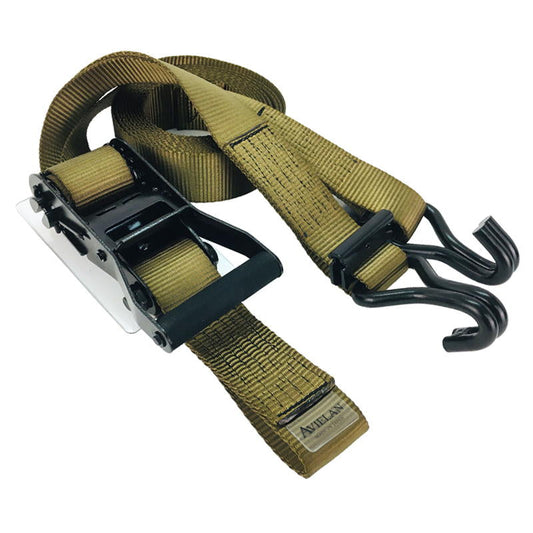 ラッシングベルト 50mm幅 RJフック(トラックレール対応) OD(オリーブドラブ)