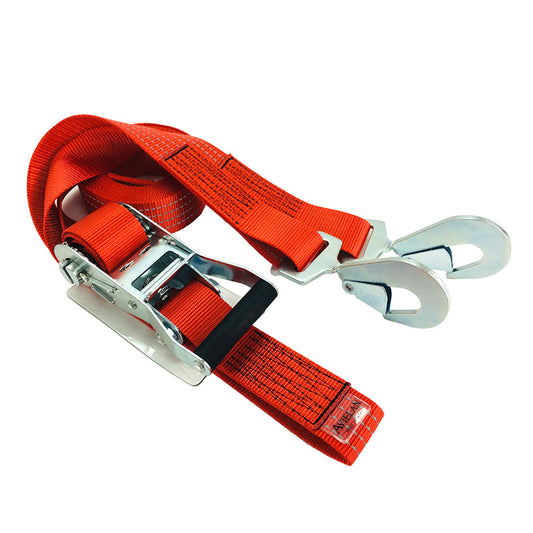 反射 ラッシングベルト 50mm幅 スナップフック(ツイスト) レッド