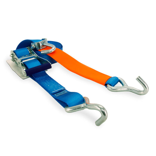 積載車用 ラッシングベルト 50mm幅 Jフック(シングル) ブルー