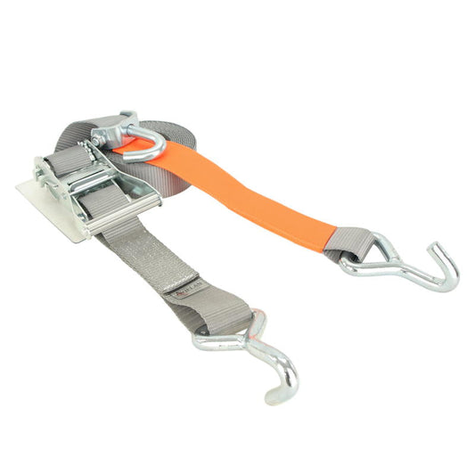 積載車用 ラッシングベルト 50mm幅 Jフック(シングル) グレー