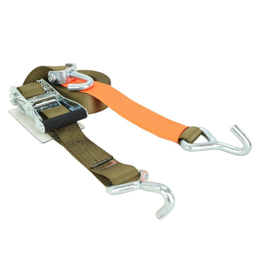 積載車用 ラッシングベルト 50mm幅 Jフック(シングル) OD(オリーブドラブ)