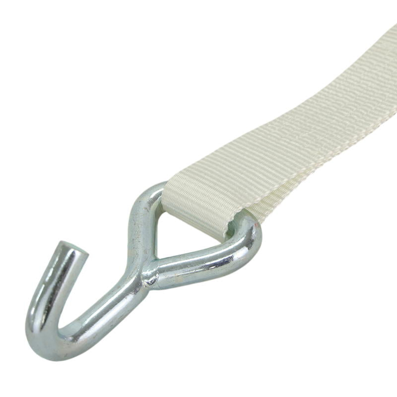 積載車用 ラッシングベルト 50mm幅 Jフック(シングル) ホワイト