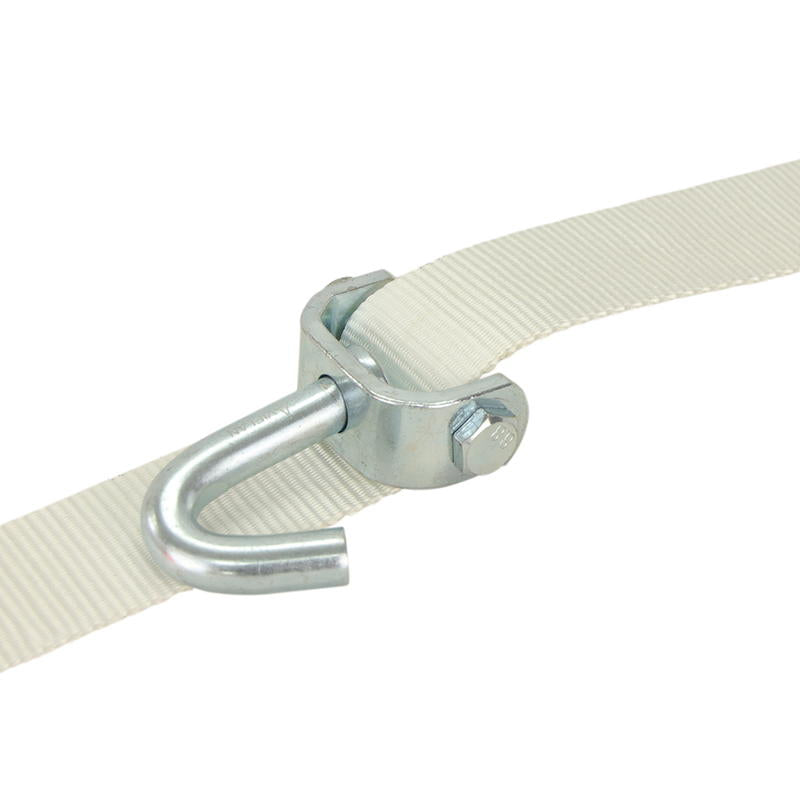積載車用 ラッシングベルト 50mm幅 Jフック(シングル) ホワイト