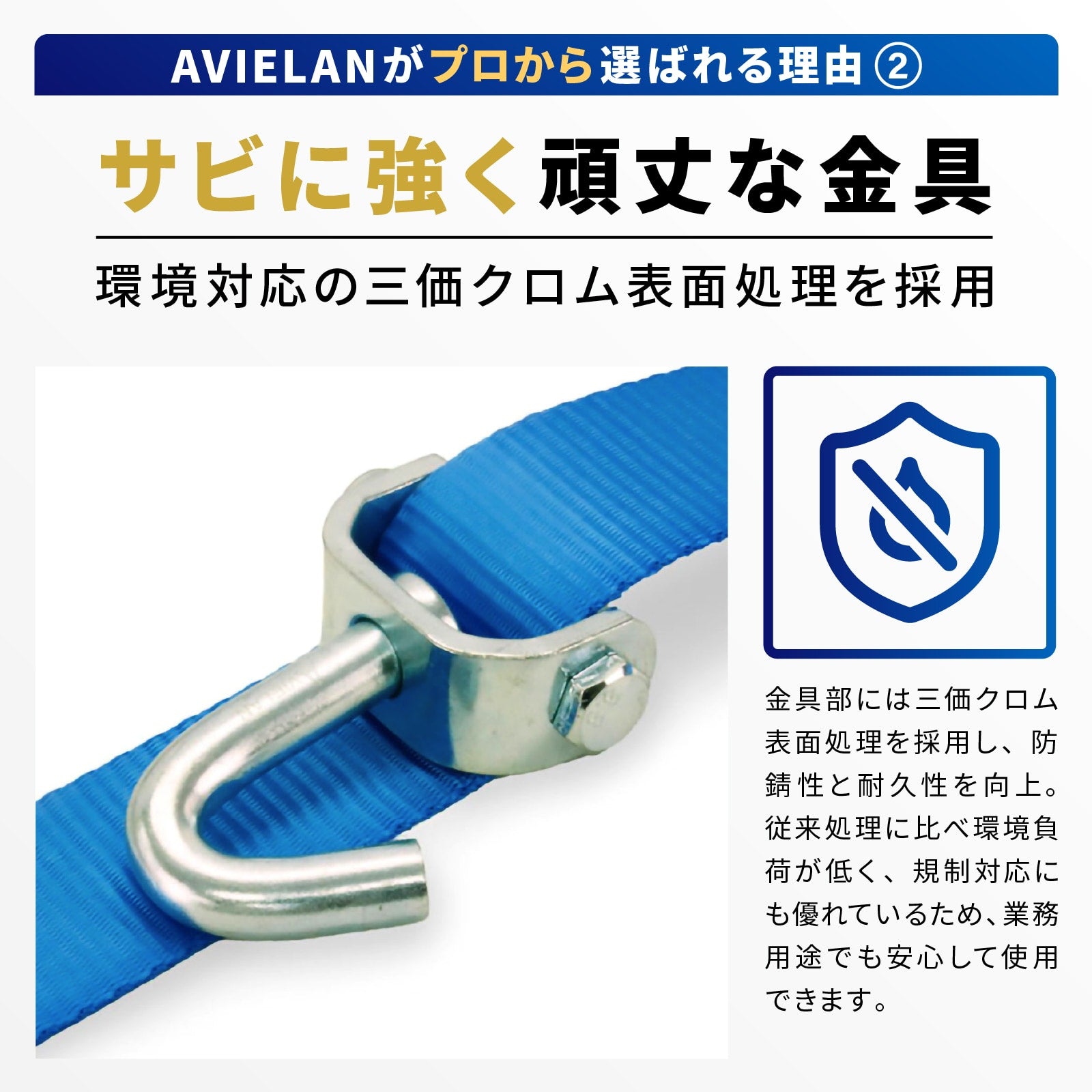 ステンレス ラッシングベルト! ベルト幅 50mm Ｊフック ラッシングベルト フック 幅50mm 破断荷重4000kg 固定側 0.5m 巻側 7m