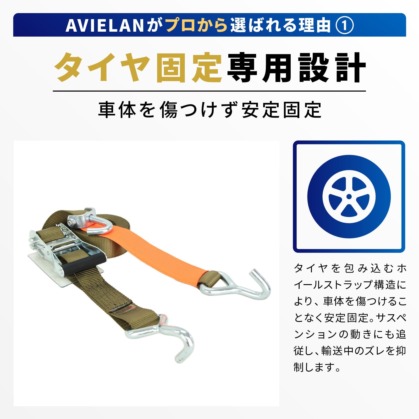 積載車用 ラッシングベルト 50mm幅 Jフック(シングル) OD(オリーブ