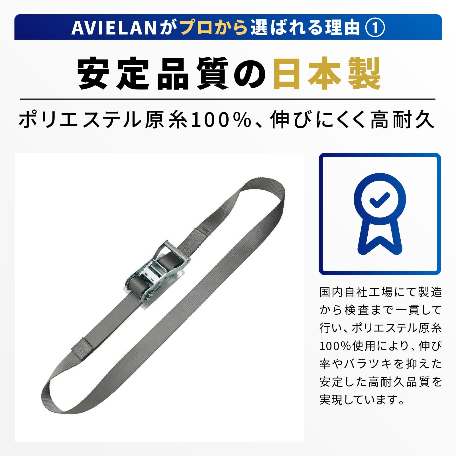ラッシングベルト 50mm幅 エンドレス グレー – [AVIELAN] スリング
