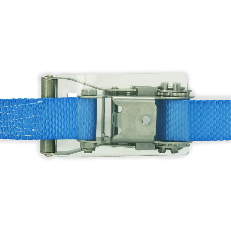 オールステンレスラッシングベルト 50mm幅 Iフック(ロープフック対応) ブルー AVIELAN